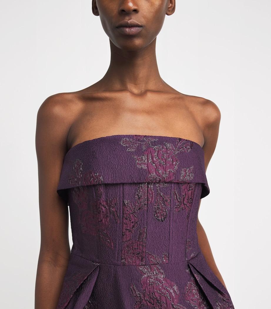 Brocade Alfina Midi Dress BLACKBERRY Image 4