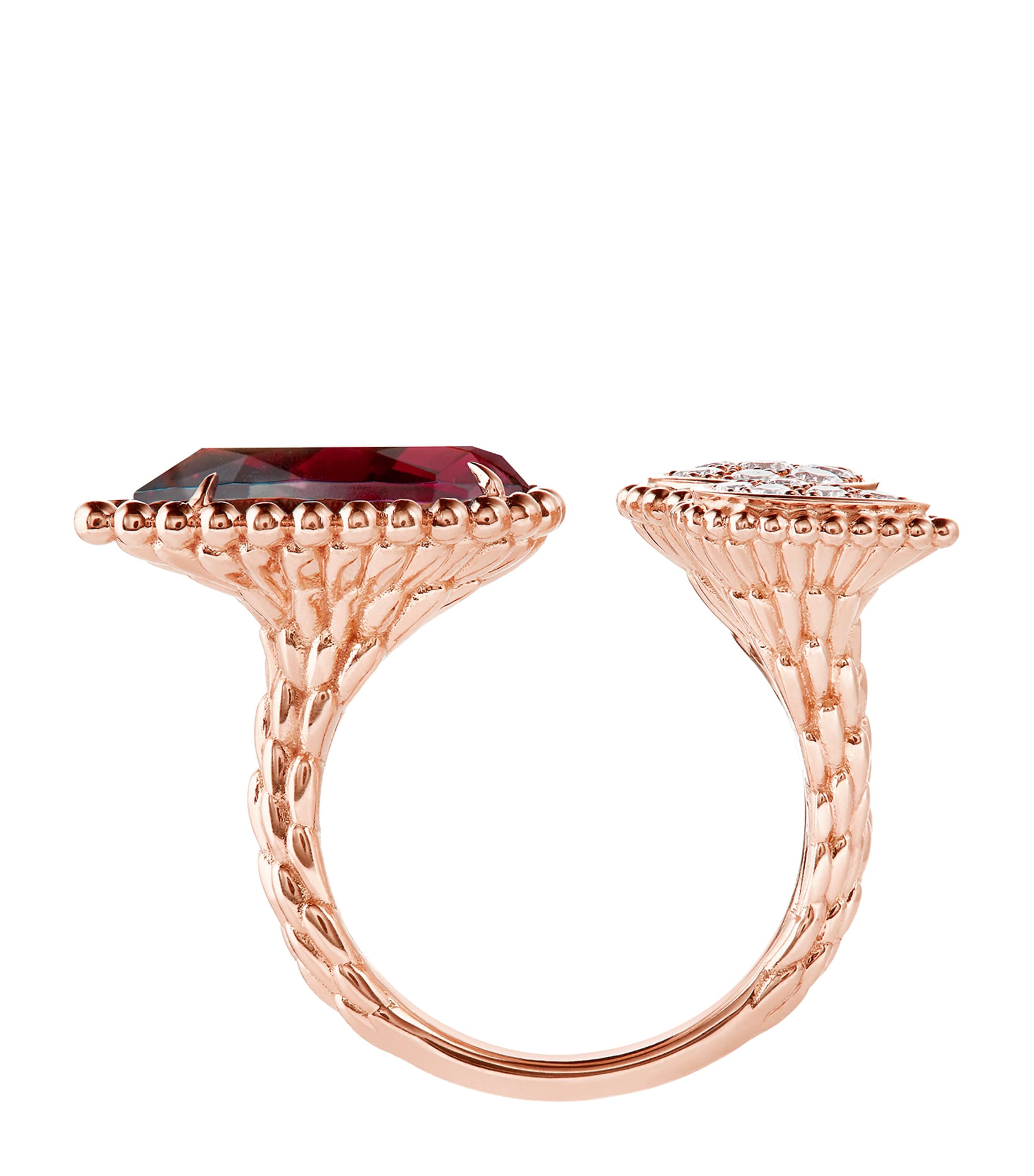 Rose Gold, Diamond and Garnet Serpent Bohème Ring PINK GOLD Image 3