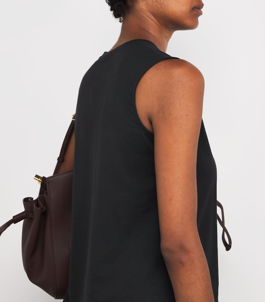 Cotton-Silk Tank Top BLACK Image 6