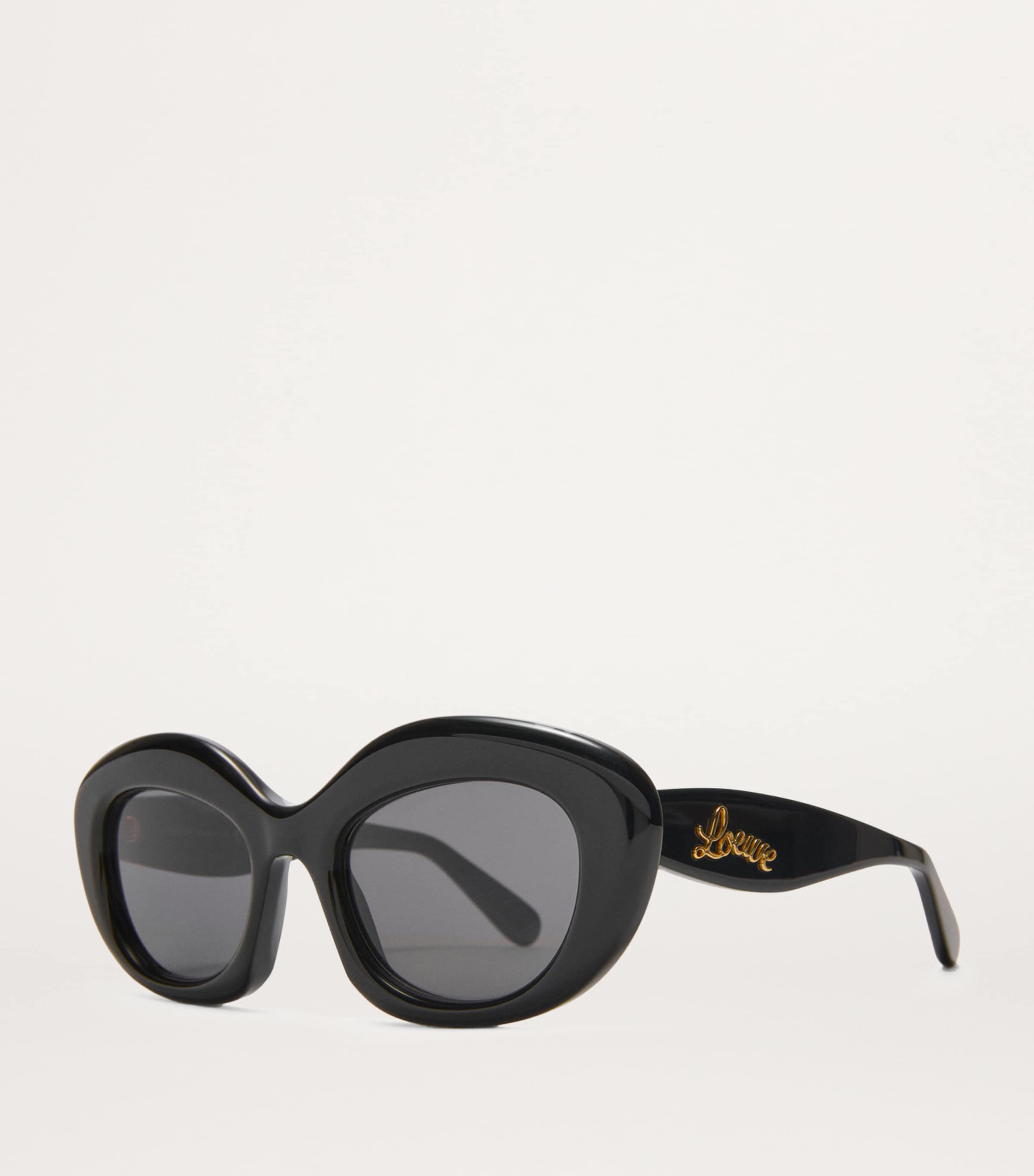 Acetate Dawn Oval Sunglasses BLACK Image 2