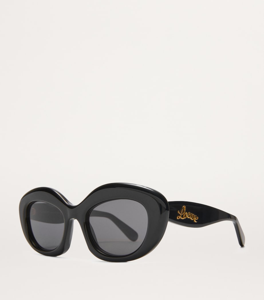 Acetate Dawn Oval Sunglasses BLACK Image 2