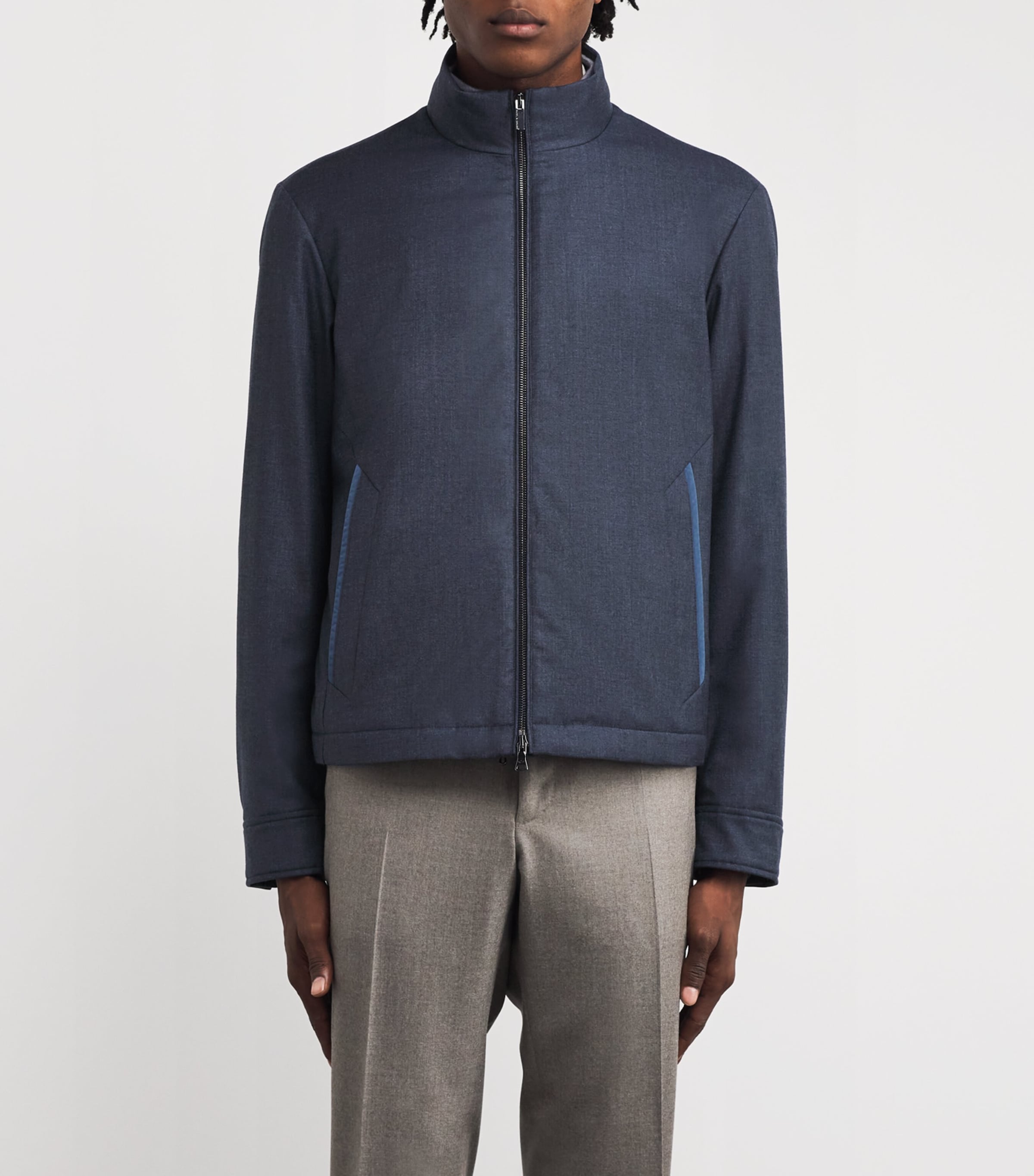 Virgin Wool-Silk Jacket 635 CADET BLUE Image 3