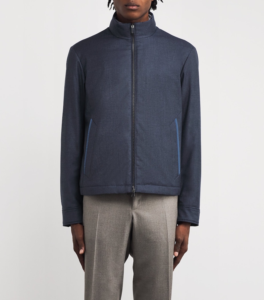 Virgin Wool-Silk Jacket 635 CADET BLUE Image 3