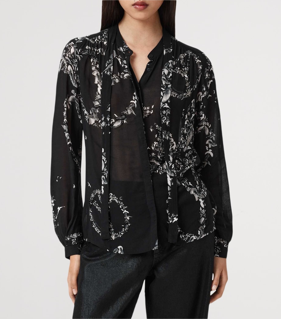 Printed Embellished Hilda Shirt FLIGHT BLACK Image 4