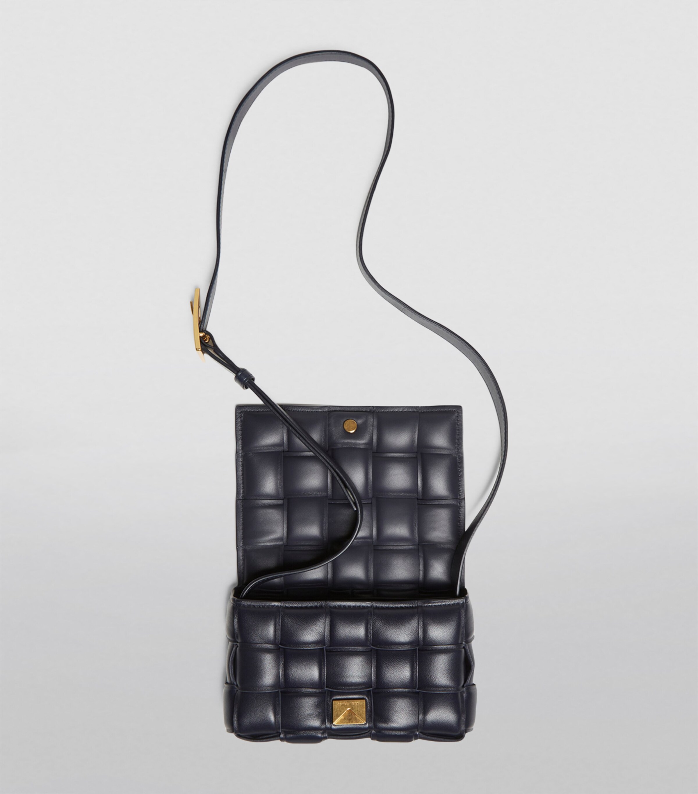 Bottega Veneta Leather Padded Cassette Cross-Body Bag Space Gold Image 2