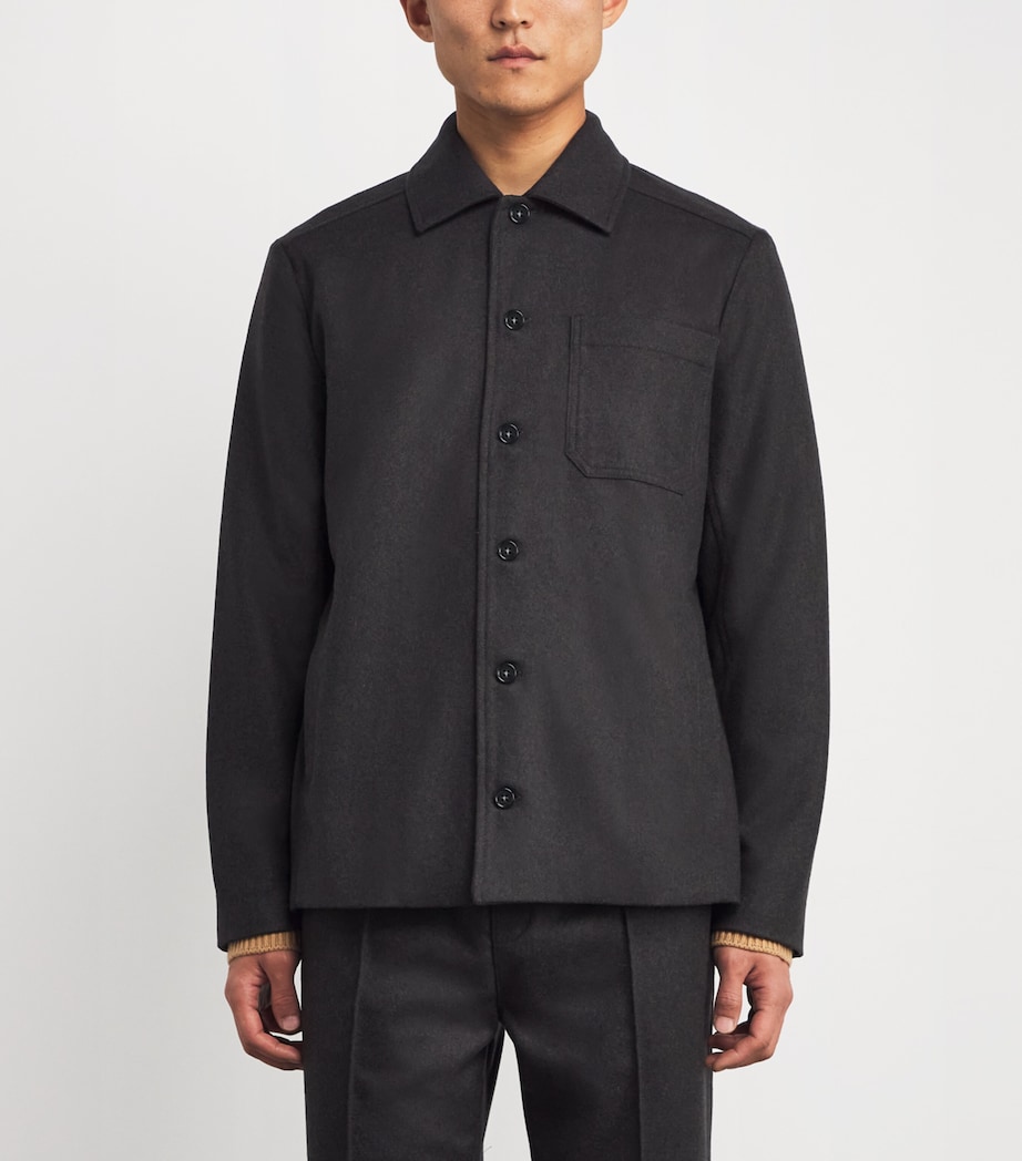 Wool-Blend Jamie Overshirt MARRON FONCE CHINE Image 3