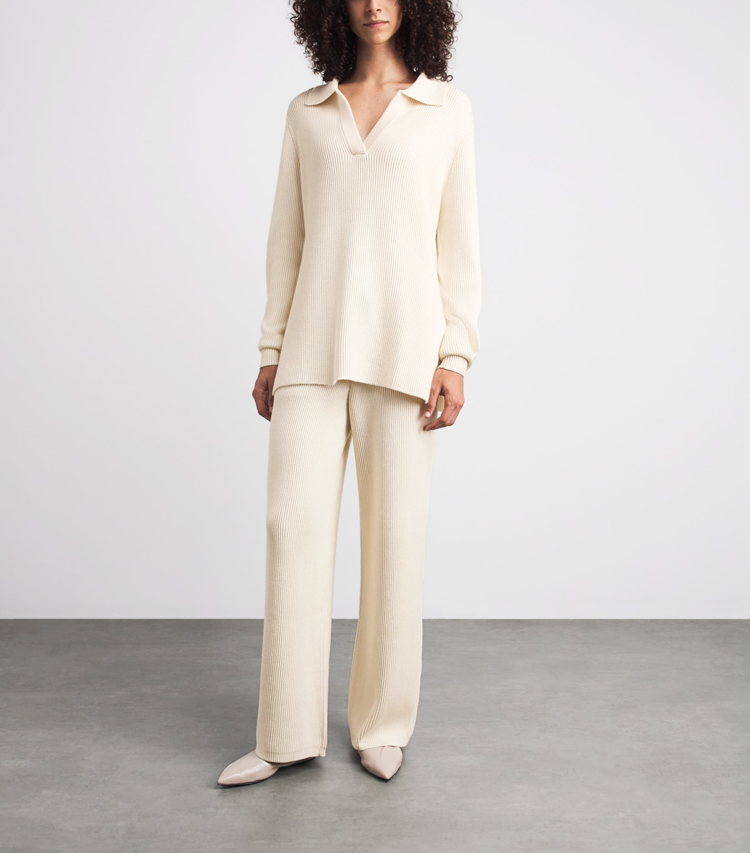 Olivia von Halle Womens Silk-Cashmere-Blend Hutton Pyjama Set Alaska Image 2
