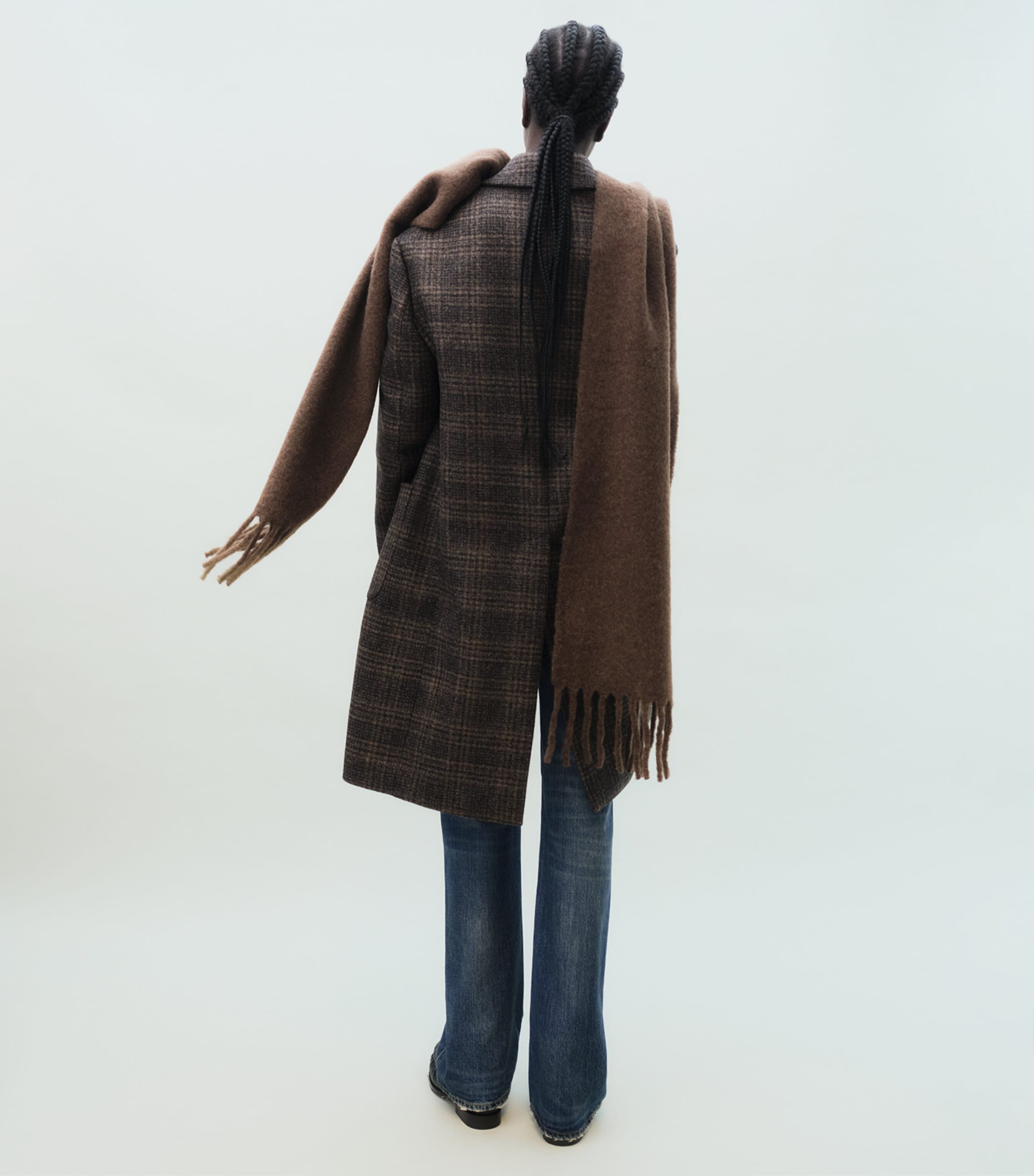 AMI Paris Alpaca-Blend Ami de Coeur Scarf Marron Chocolat Image 3