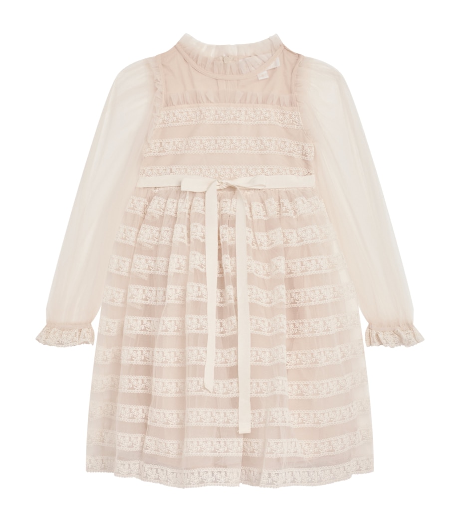 Lace-Trim Tulle Dress (4-16 Years) CREAM Image 1