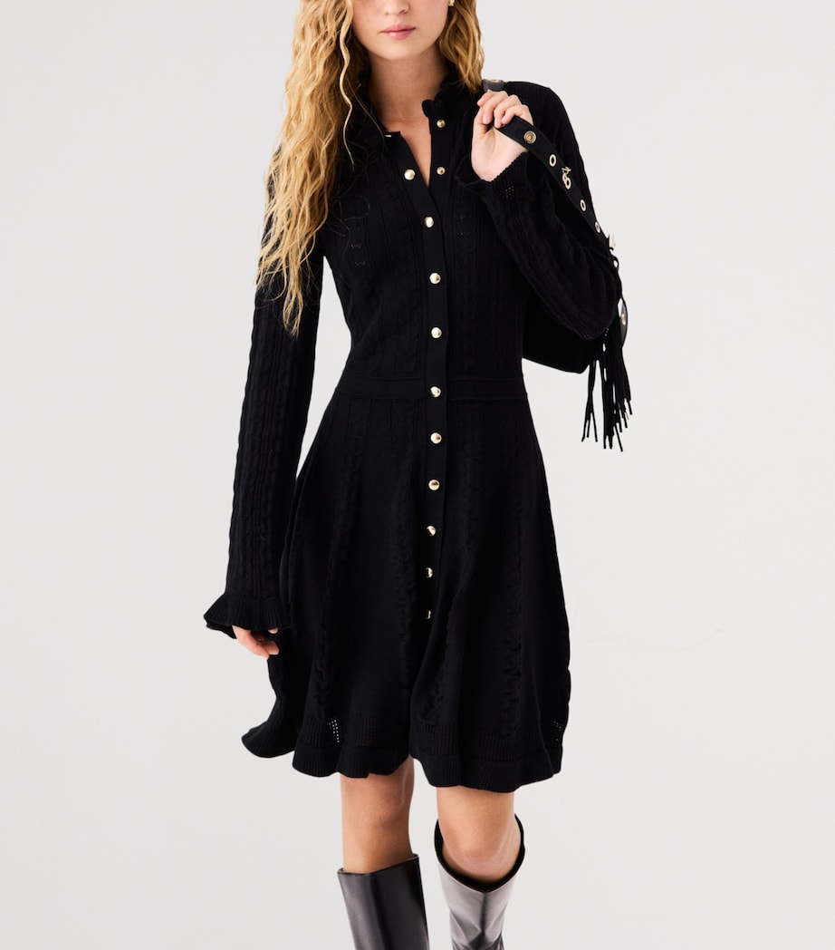Maje Womens Knitted Mini Dress Black Image 7
