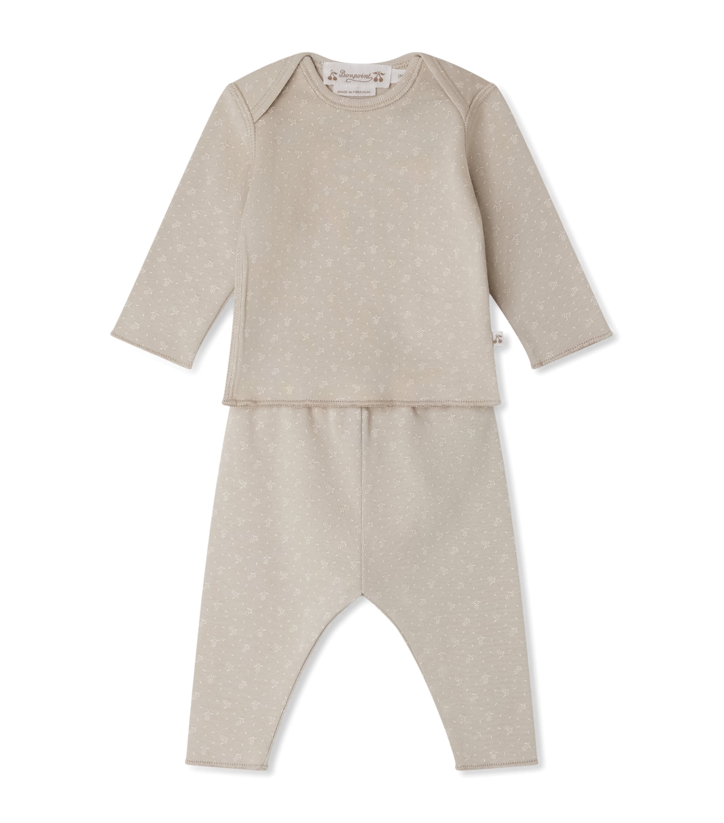 Bonpoint Cotton Timi T-shirt And Leggings Set In Gray