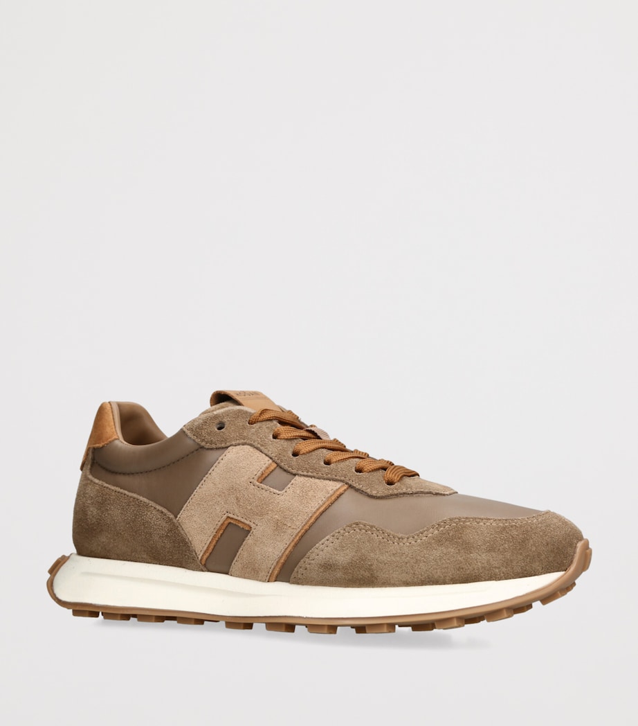 Hogan Suede Allacciato Sneakers Mid Brown Image 3