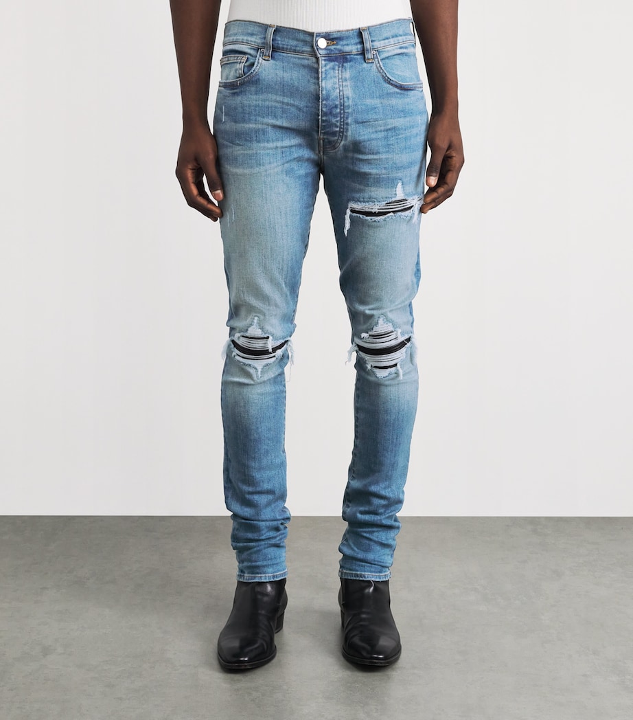 AMIRI Mens Ripped MX1 Skinny Jeans Dark Indigo Image 4