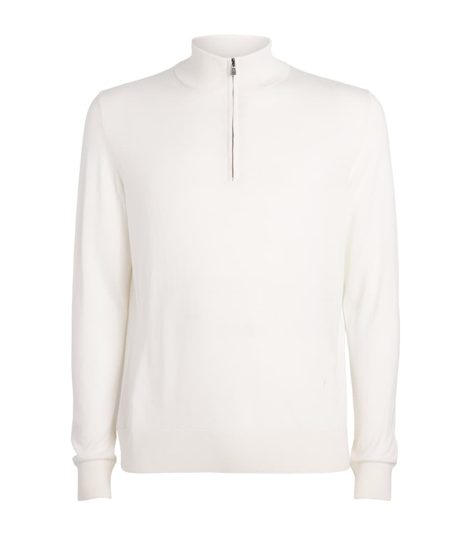 Isaia Mens Silk-Cashmere Quarter-Zip Sweater Image 1