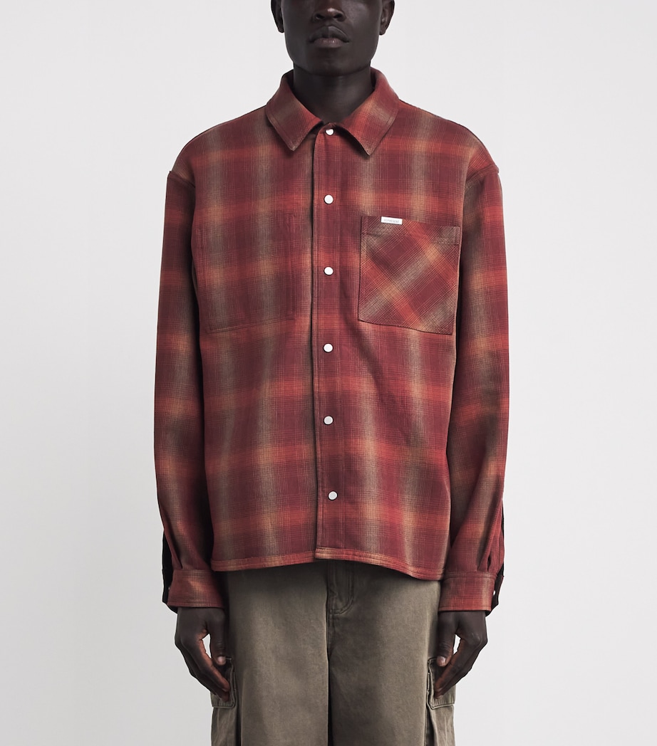 Cotton Reversible Check Overshirt NERO Image 6