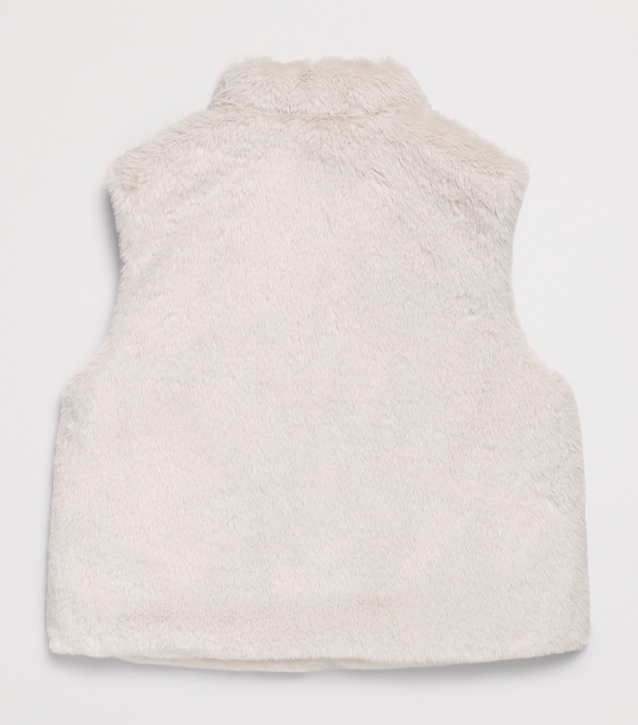 Eleventy Kids Faux Fur Padded Gilet (4-16 Years) Grigio Ghiaccio Image 2