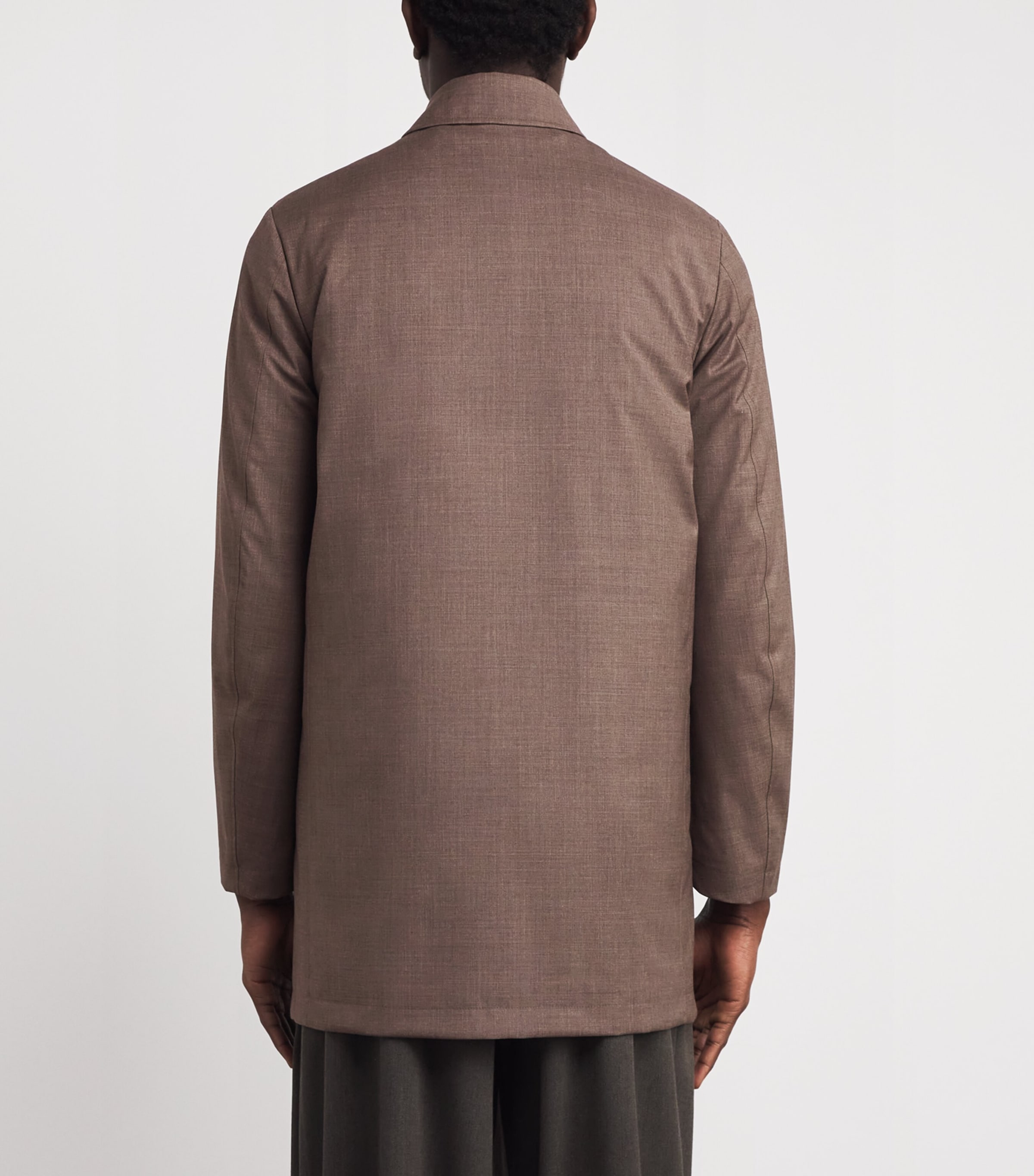 Wool Gilet-Lined Mac Coat BROWN-65 Image 4