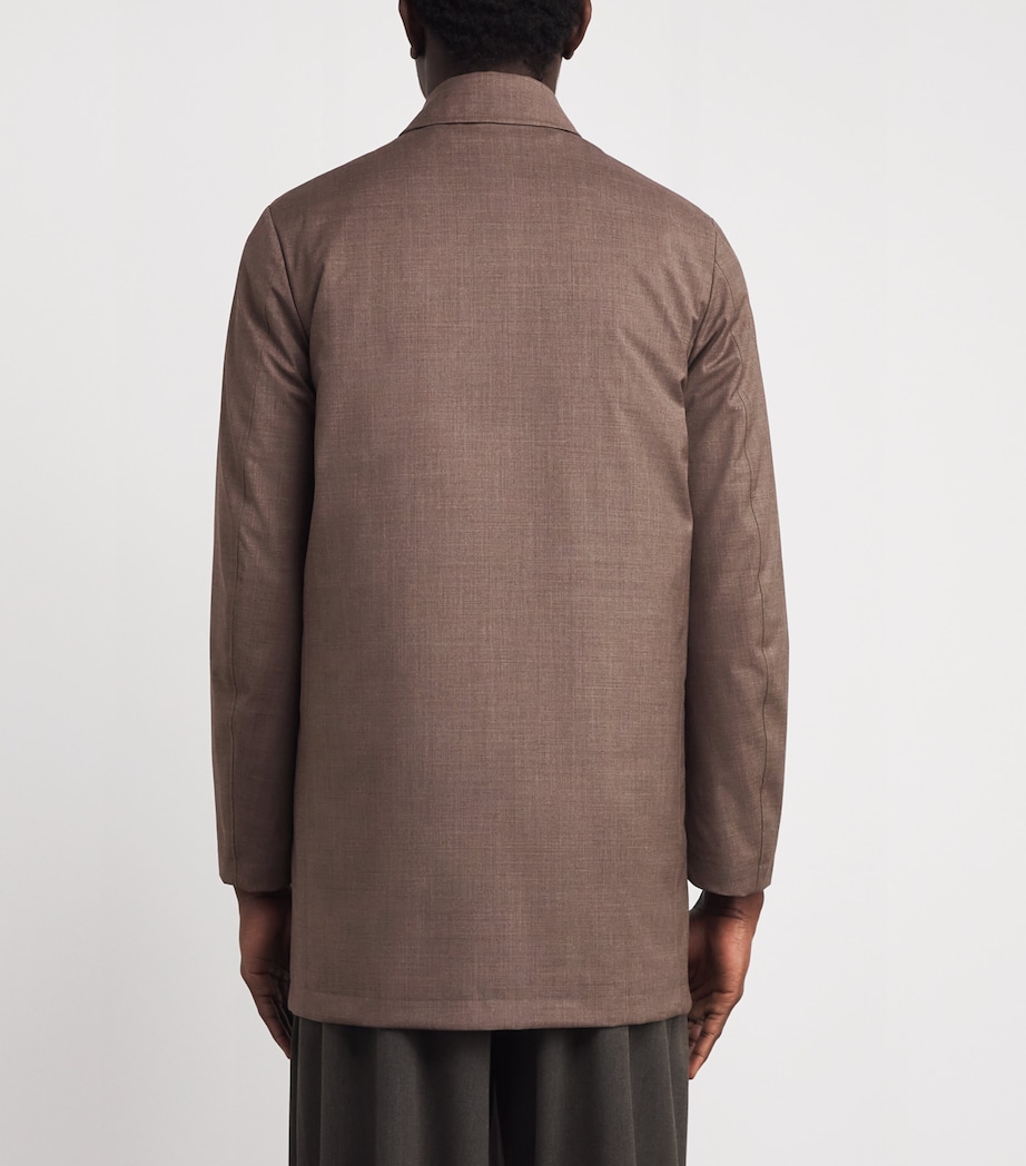 Wool Gilet-Lined Mac Coat BROWN-65 Image 4