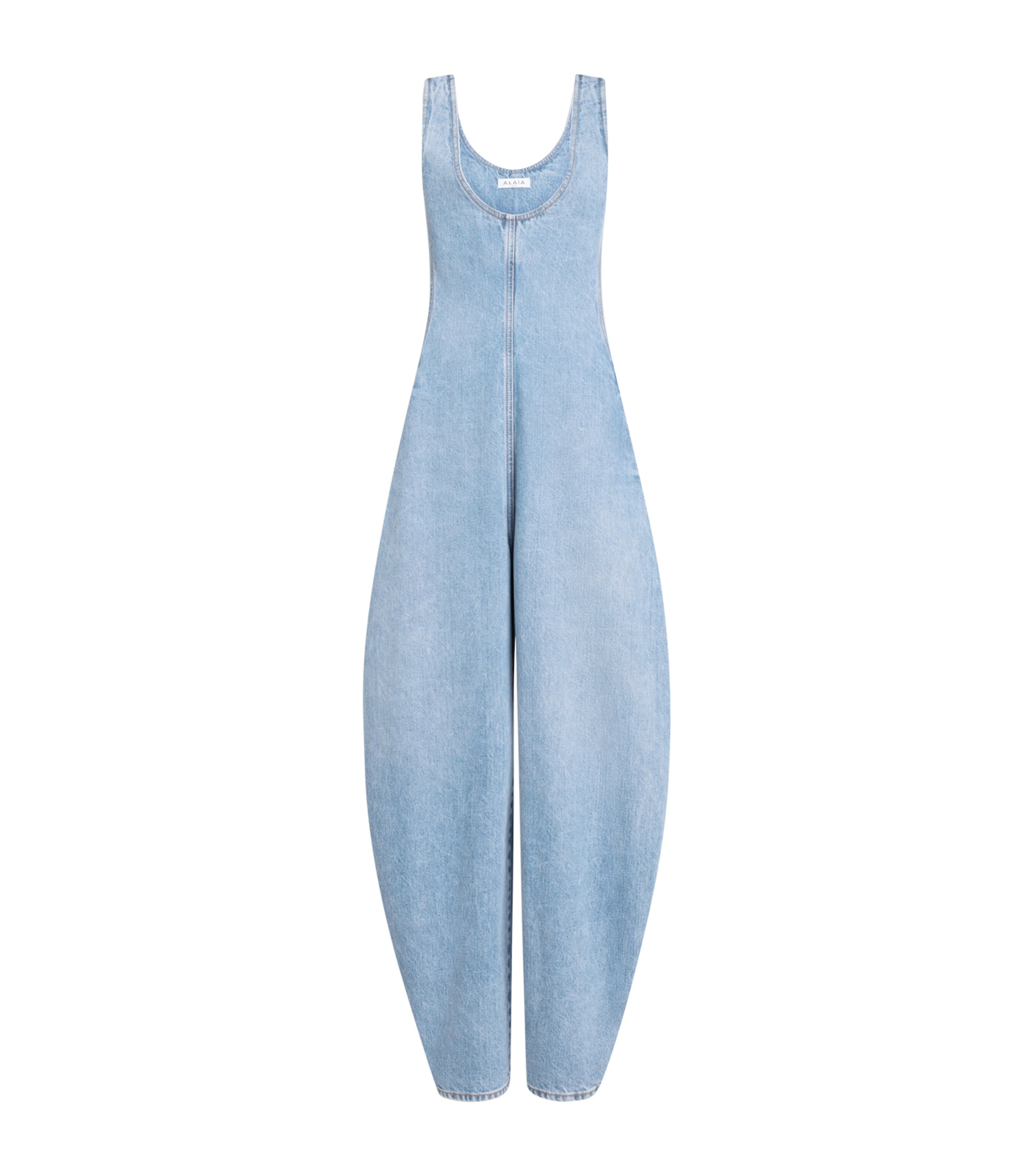 Alaïa Womens Wool-Blend Jumpsuit Cloudy Blue Image 2