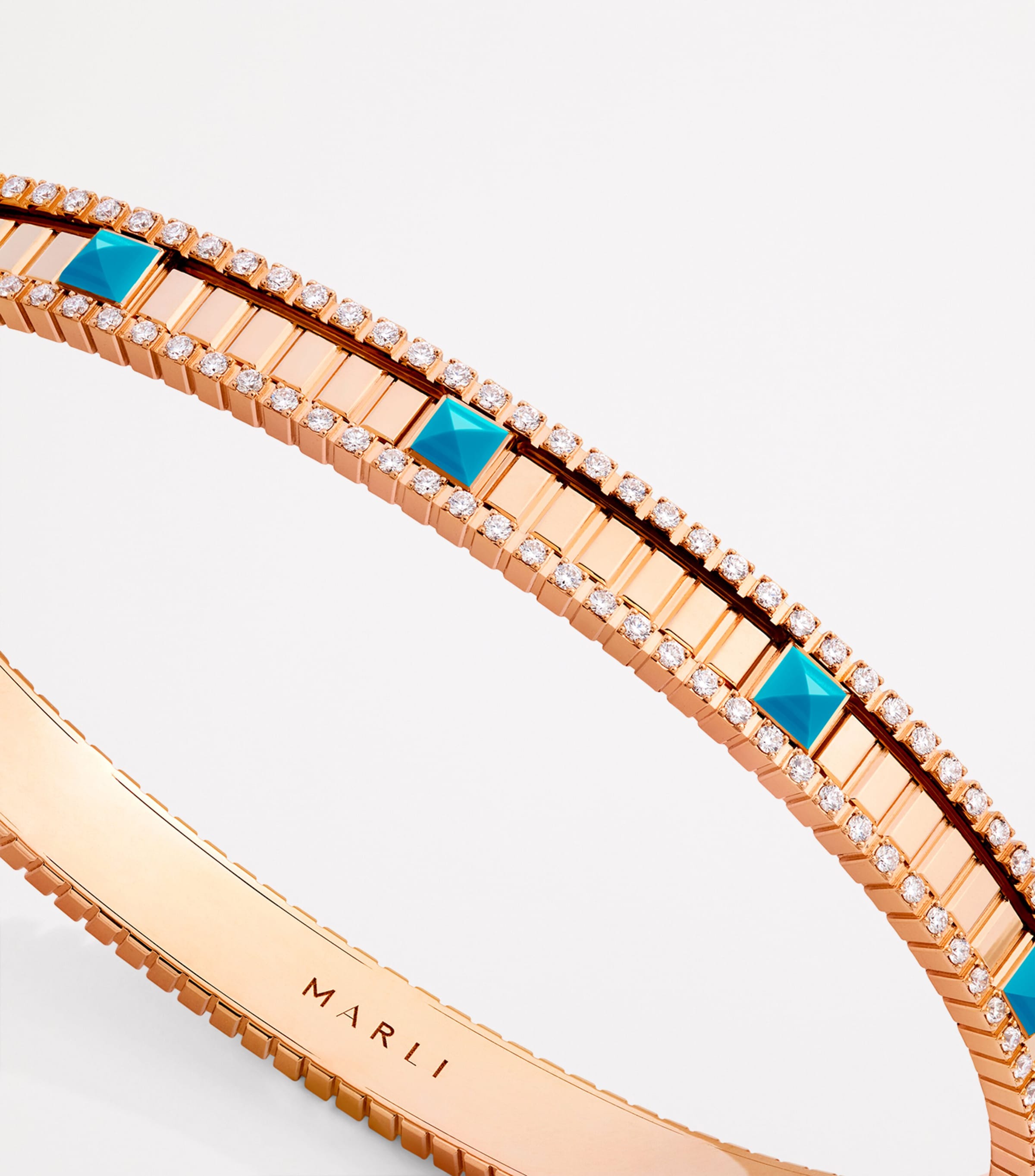 Rose Gold, Diamond and Turquoise LIFE Bangle ROSE GOLD Image 4