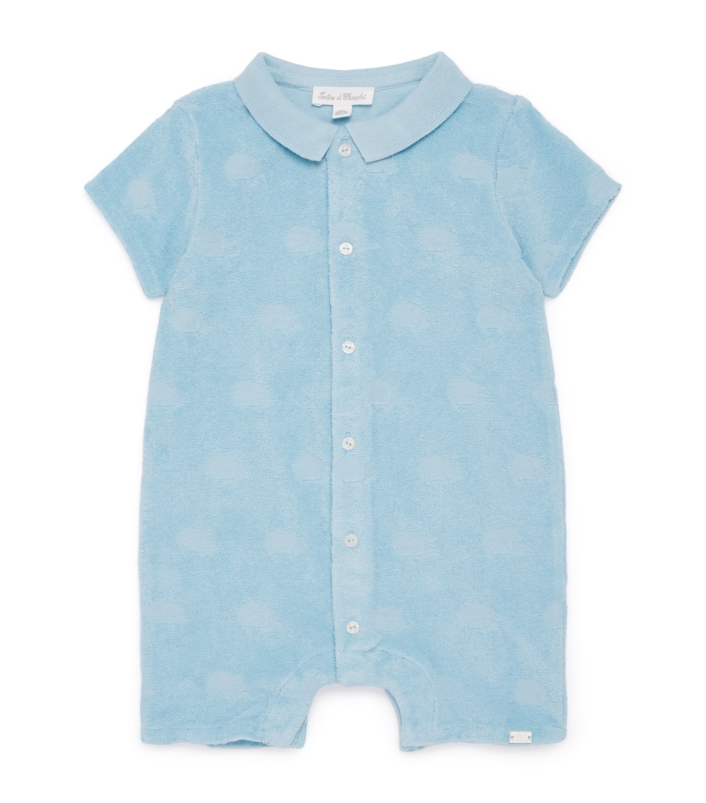 Towelling Jacquard Playsuit (1-18 Months) 48BLEU HORIZON Image 1