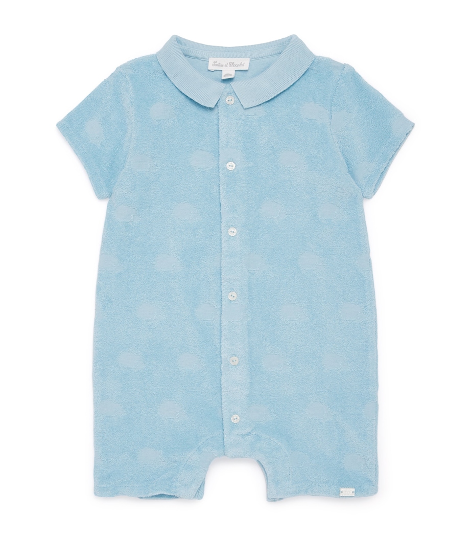 Towelling Jacquard Playsuit (1-18 Months) 48BLEU HORIZON Image 1