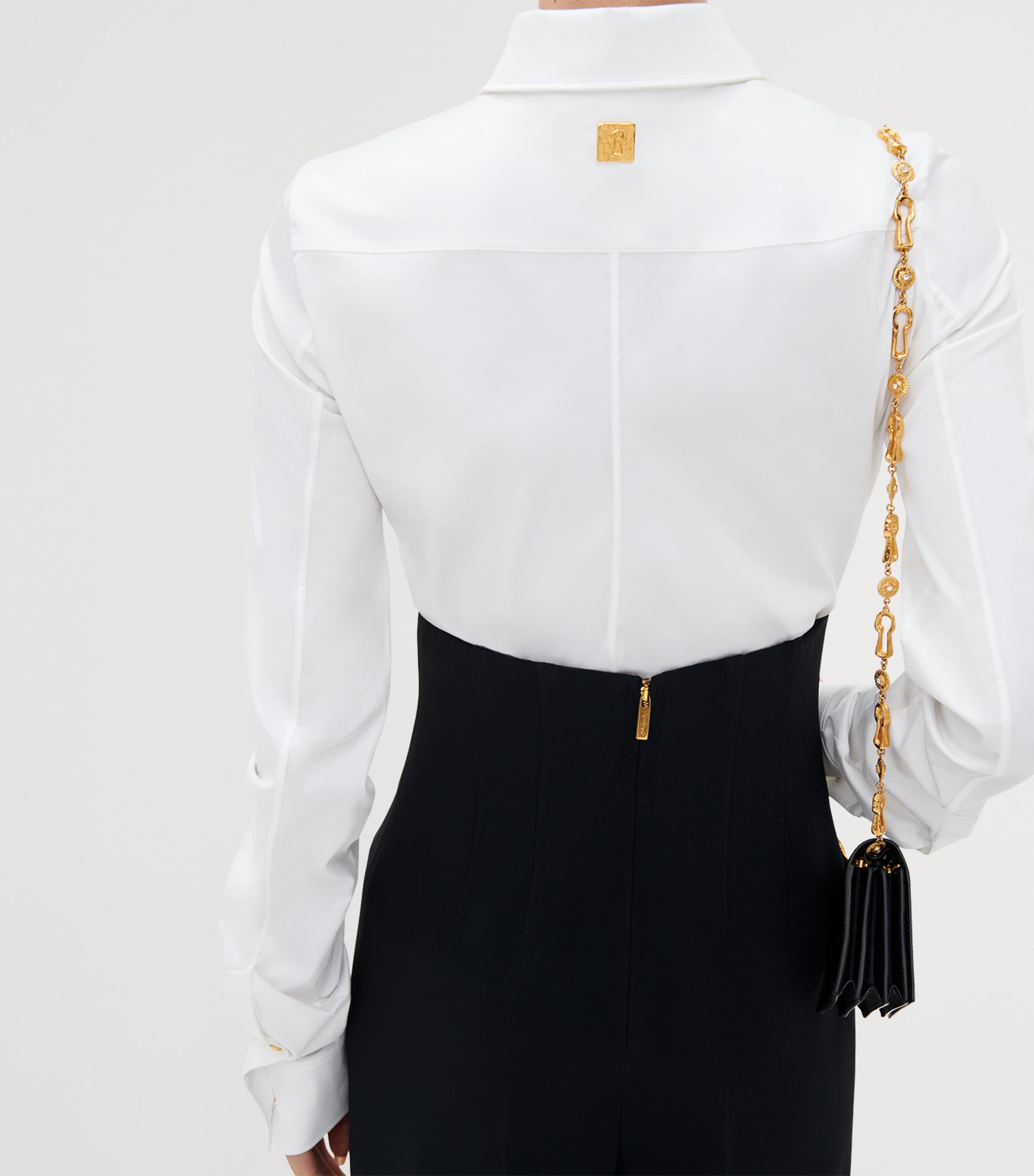Schiaparelli Womens Cotton Measuring Tape Shirt White Image 5