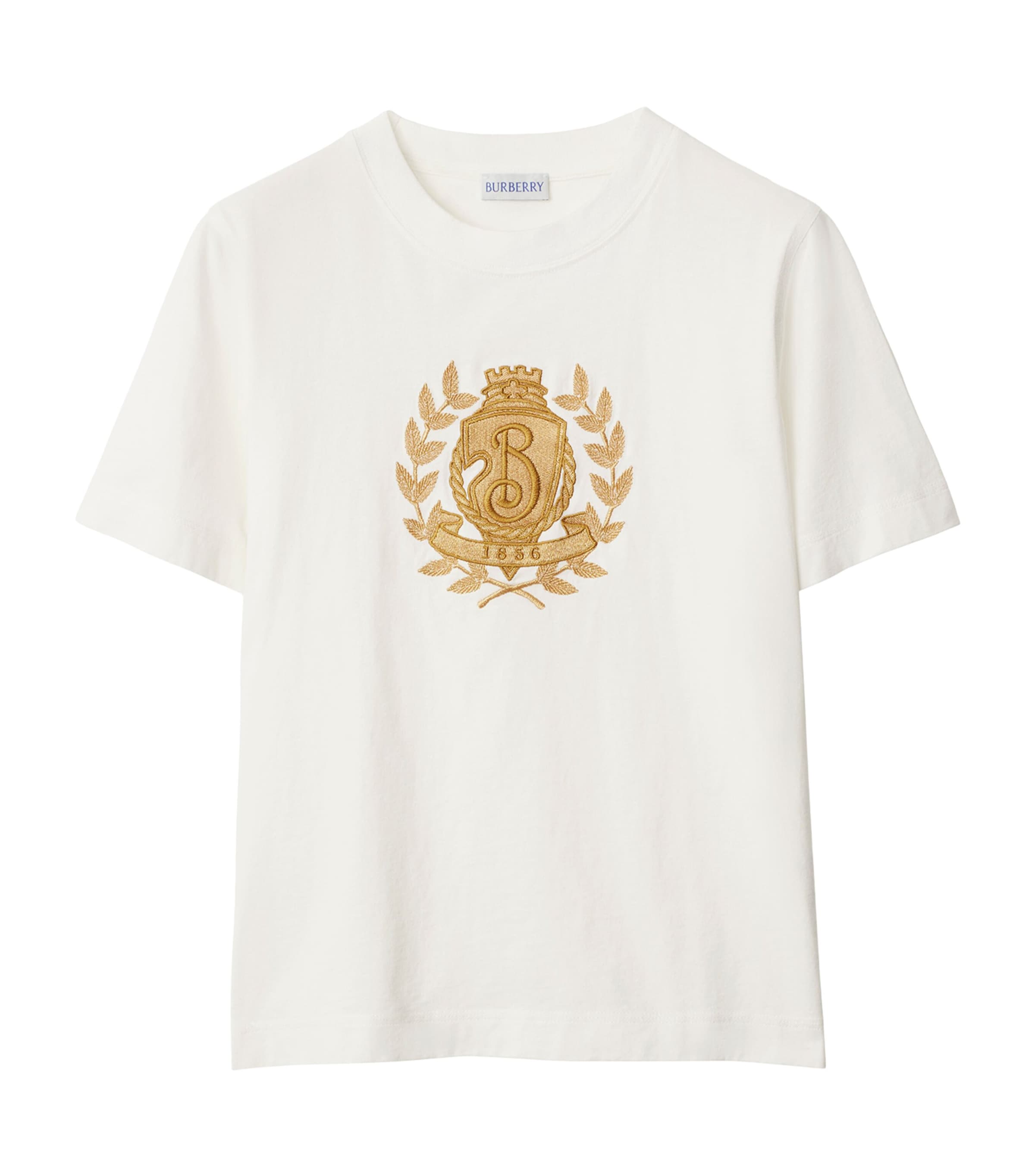Burberry Embroidered Crest T-shirt In White