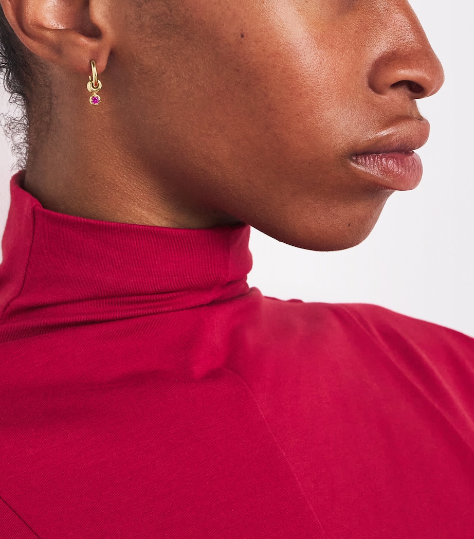 Yellow Gold and Sapphire Zahra Hoop Earrings YELLOW GOLD Image 2