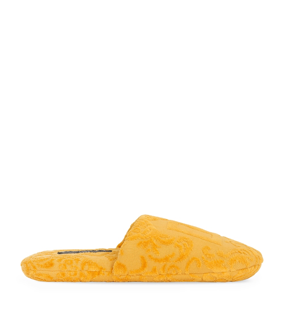 Dolce&Gabbana Casa Terry Cotton DG Slippers Oro Image 1