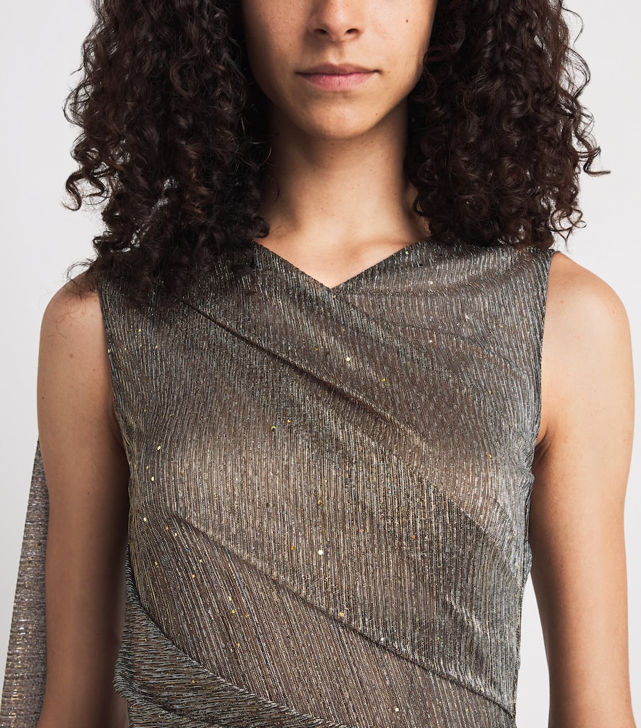 Talbot Runhof Womens Voile Cape Gown Gold Image 5