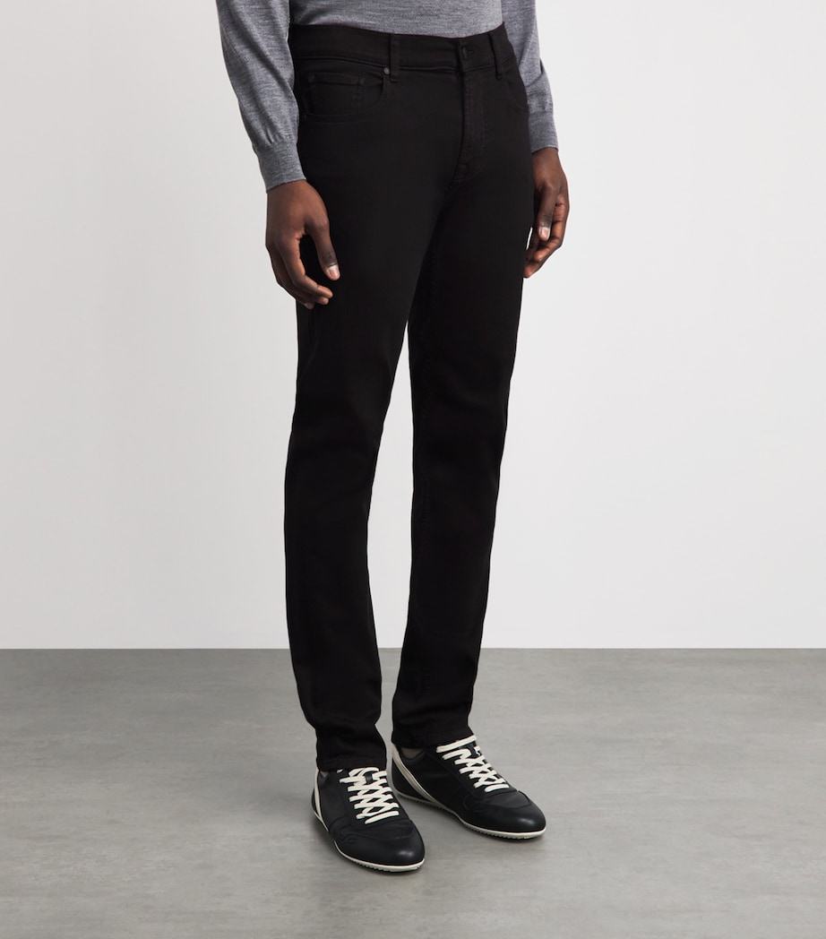 7 For All Mankind Mens Slimmy Luxe Performance Jeans Black Image 4