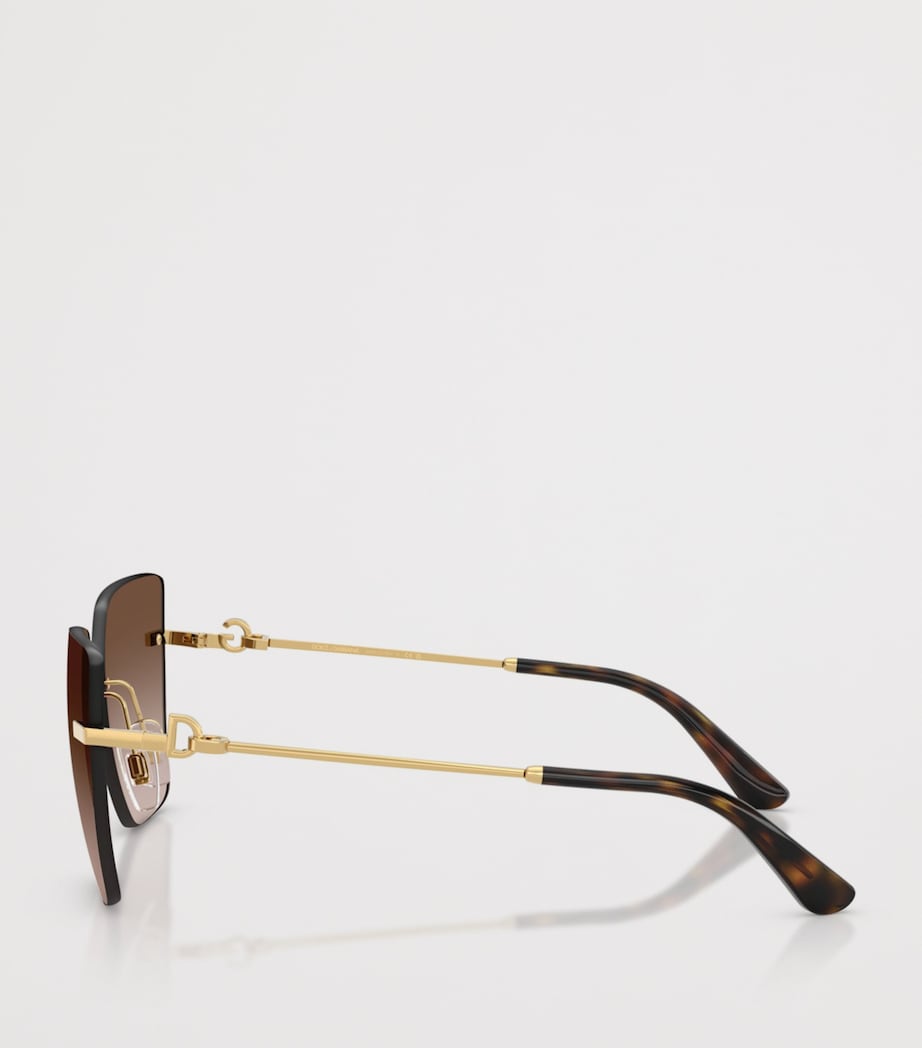 Dolce&Gabbana Metal Cat Eye Sunglasses Gold Image 3