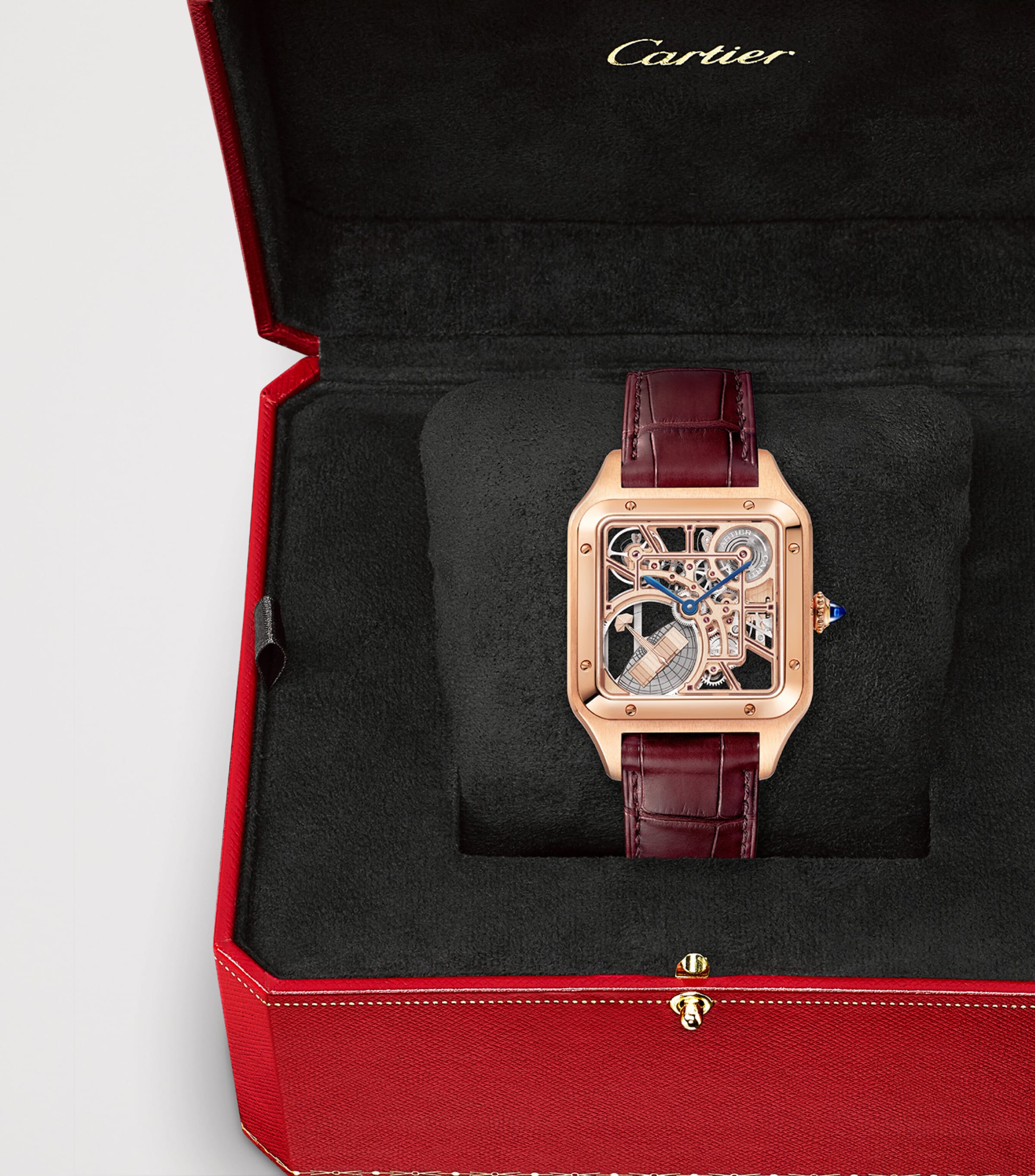 Rose Gold Santos-Dumont Skeleton Watch 31mm ROSE GOLD Image 6
