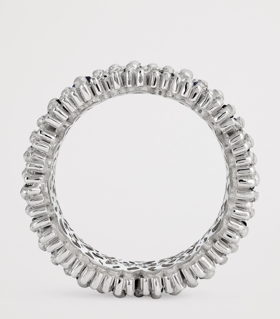 White Gold, Diamond and Sapphire One Of A Kind Ring (Size 6.75) 18K WG/DB Image 3