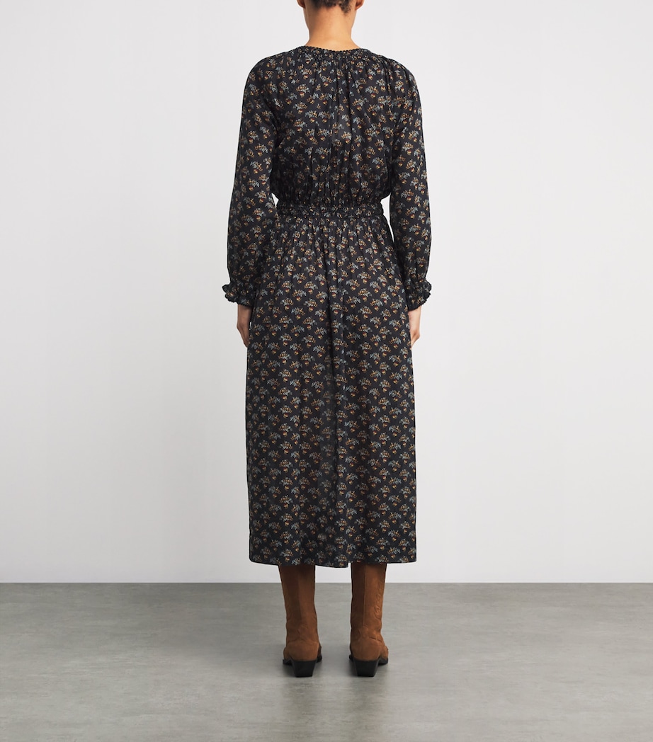 Organic Cotton Voile Delfina Midi Dress DELPHINIUM FLORAL Image 3