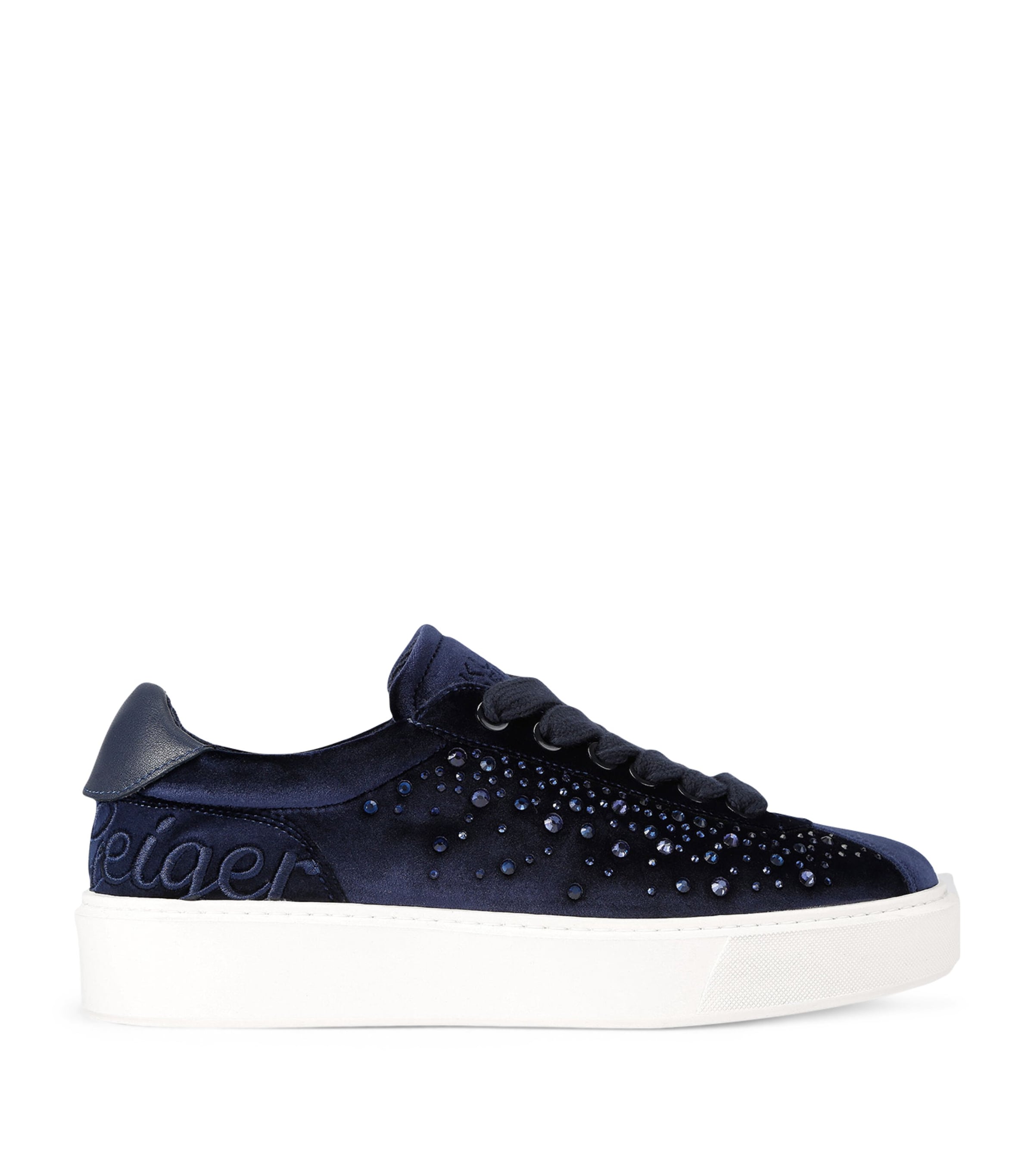 Kurt Geiger Embellished Albion Retro Sneakers In Blue