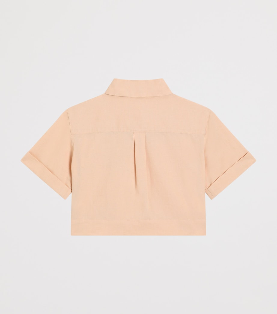 Dolce&Gabbana Kids Cotton-Blend Embellished Shirt (8-12+ Years) Rosy Beige Image 2