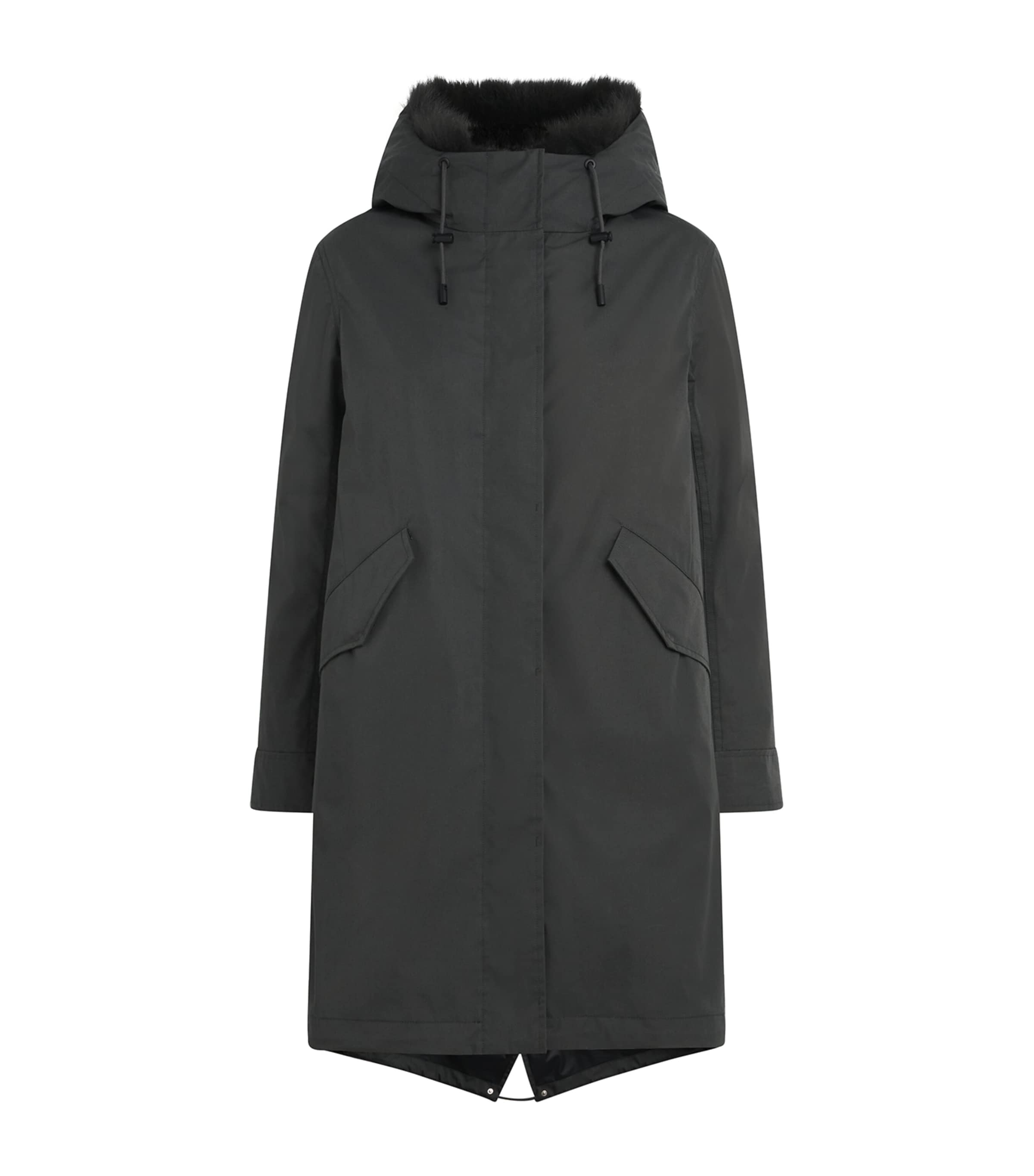 Yves Salomon Fox-rabbit Blended-cotton Parka In Gray