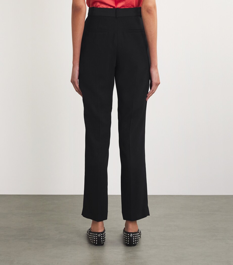Straight Tailored Trousers BLACK Image 4
