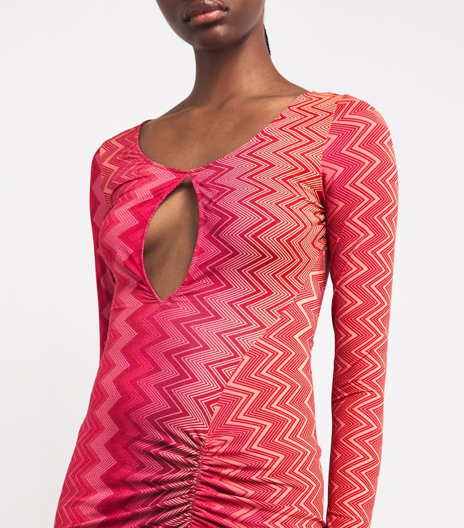Cut-Out Maxi Dress CHERRY CHEVRON S416I Image 6