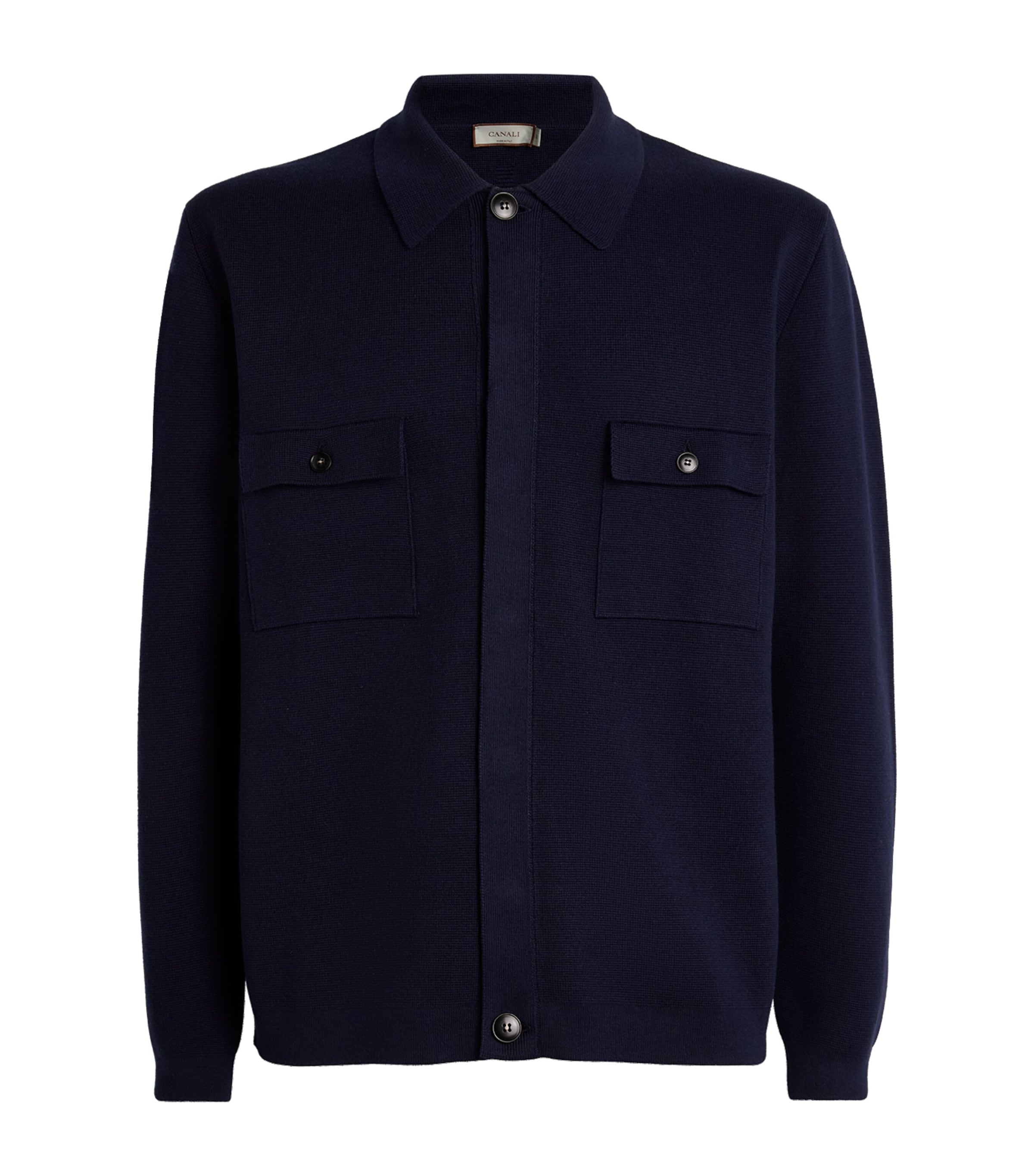 Canali Mens Cotton-Blend Overshirt Image 1