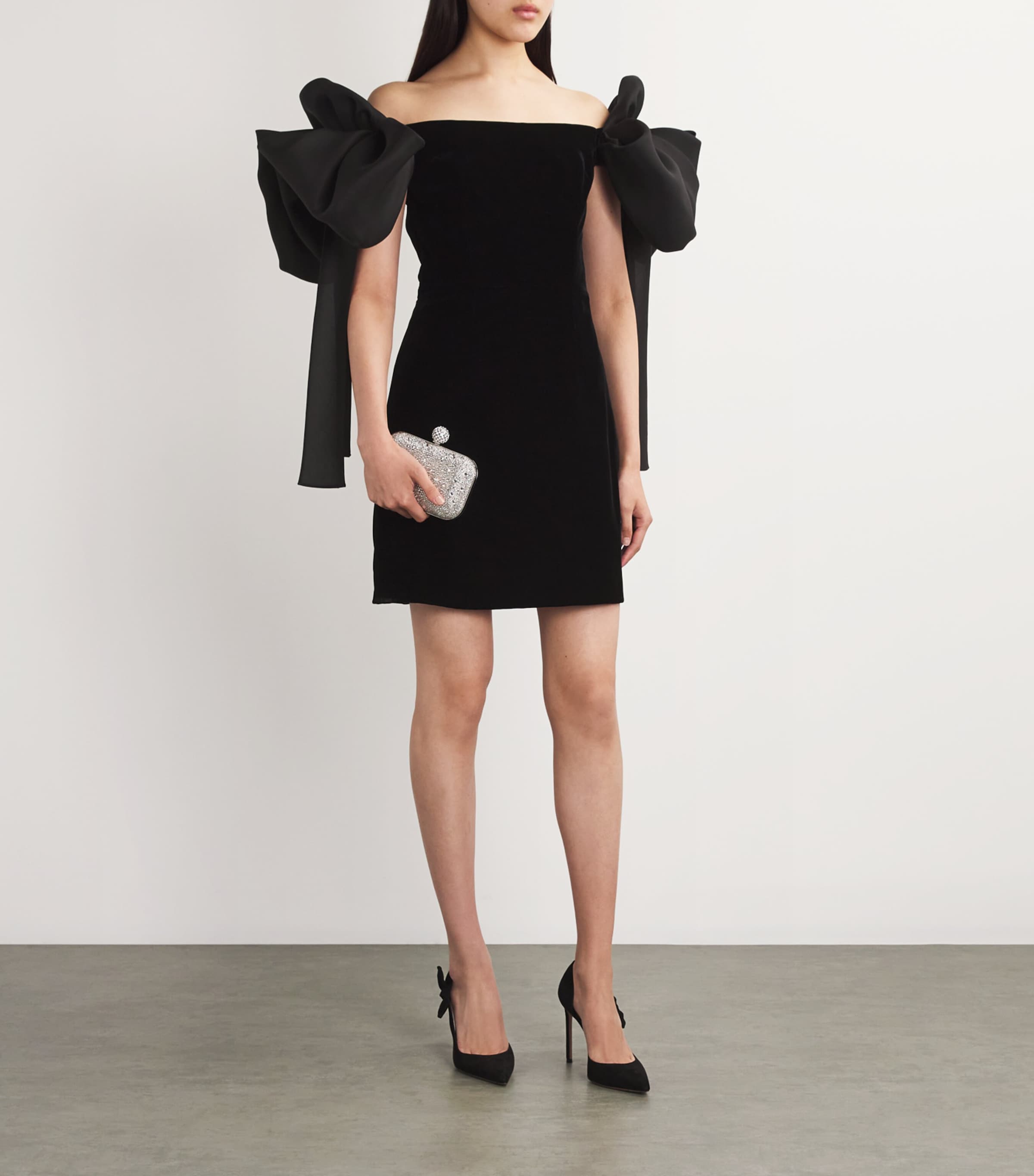 black and white dress white house black market Babe Supply Off-The-Shoulder Mini Dress main image 1