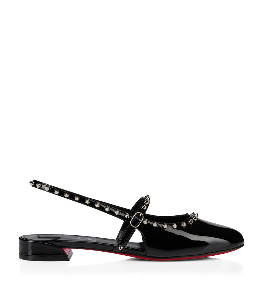 Sweet Jani Spike Patent Leather Slingback Flats B439 Image 1