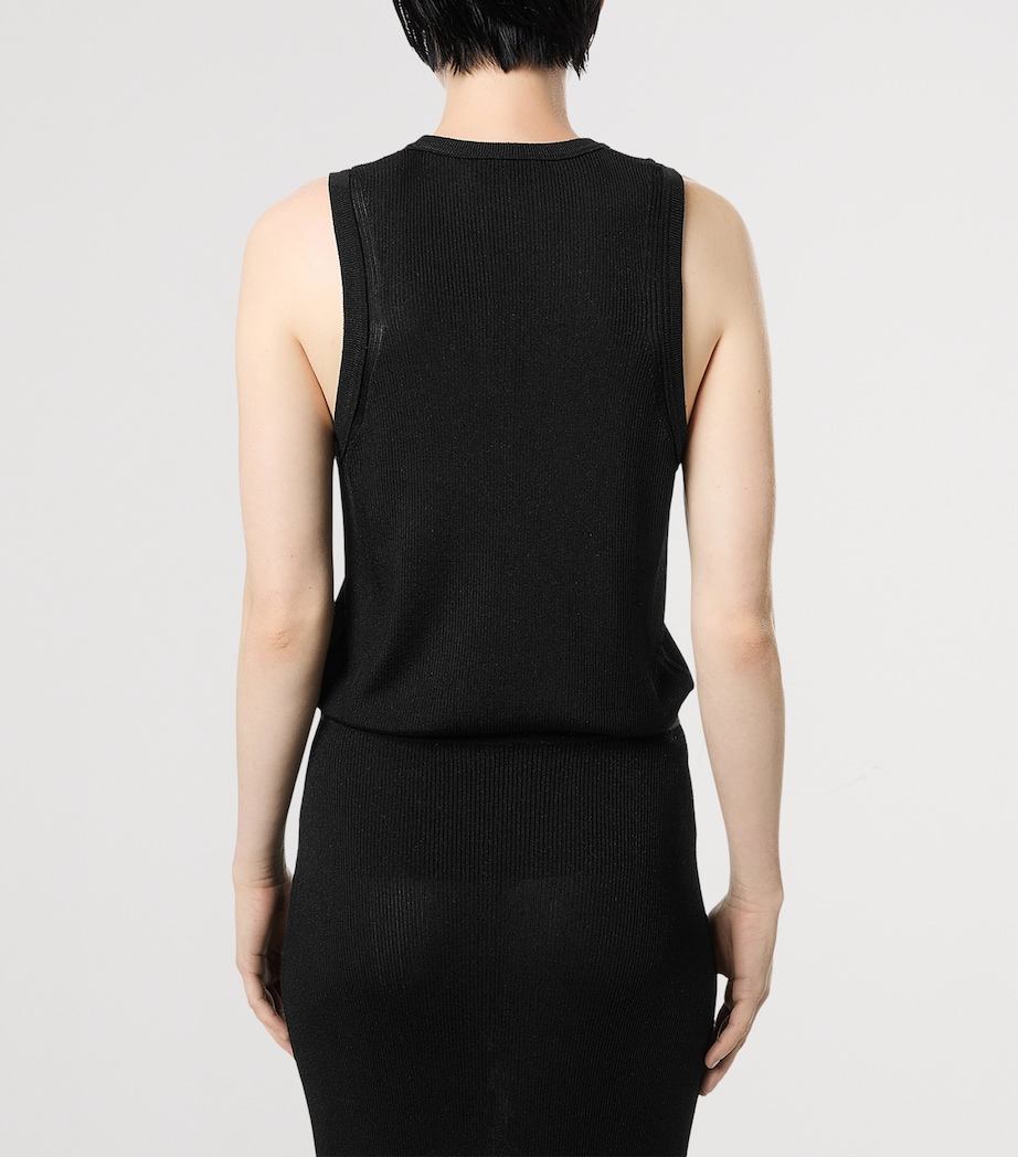 TOM FORD Womens Micro-Sequin Knitted Tank Top Naa Image 4