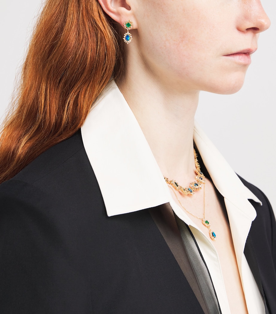 Suzanne Kalan Yellow Gold, Emerald, Opal and Diamond One of a Kind Drop Earrings Yg/emer/opal Image 5