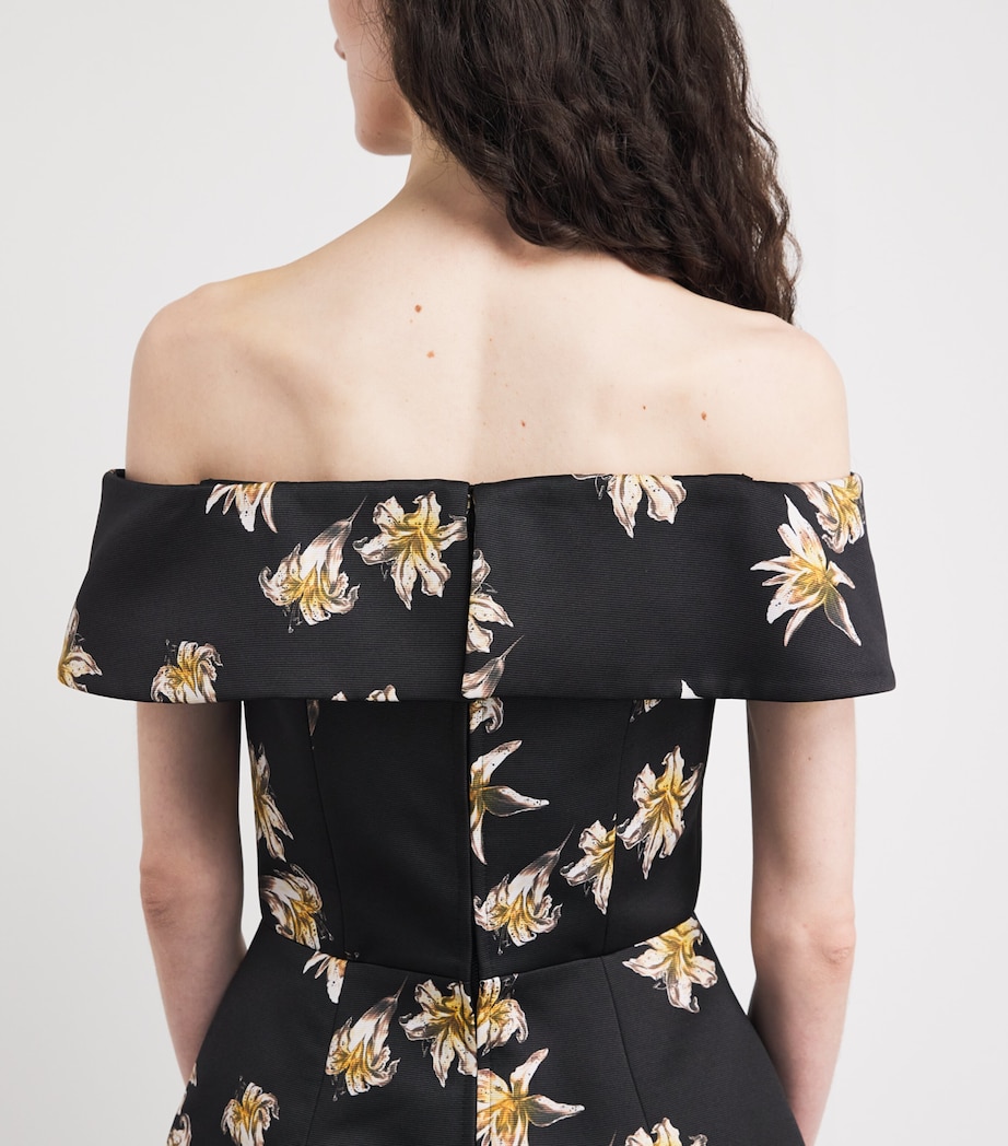 Emilia Wickstead Womens Taffeda Off-The-Shoulder Souline Top Fest Lil Blk&yel Image 3