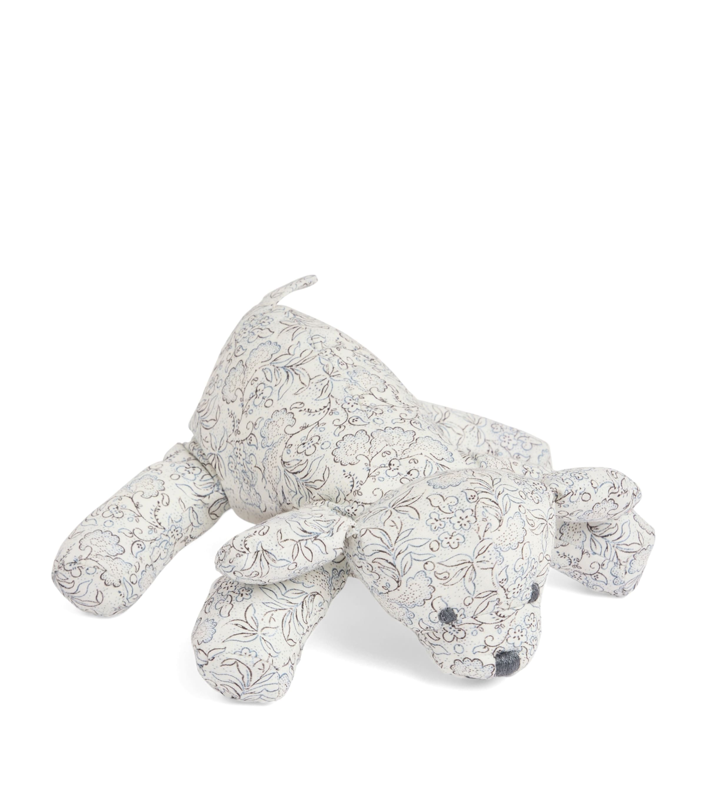 Cotton Floral Dog Soft Toy (15cm) FL BLEU GRIS Image 1