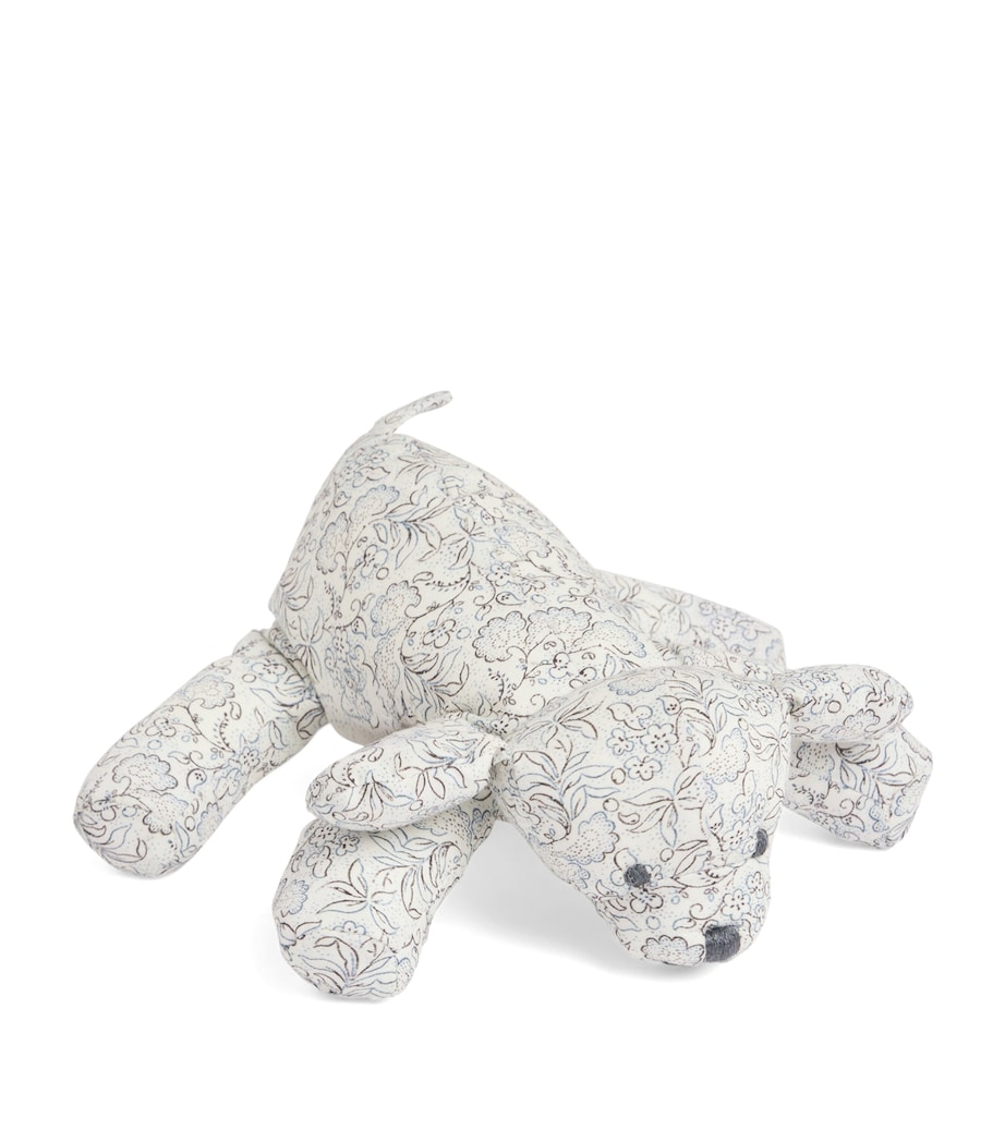 Cotton Floral Dog Soft Toy (15cm) FL BLEU GRIS Image 1