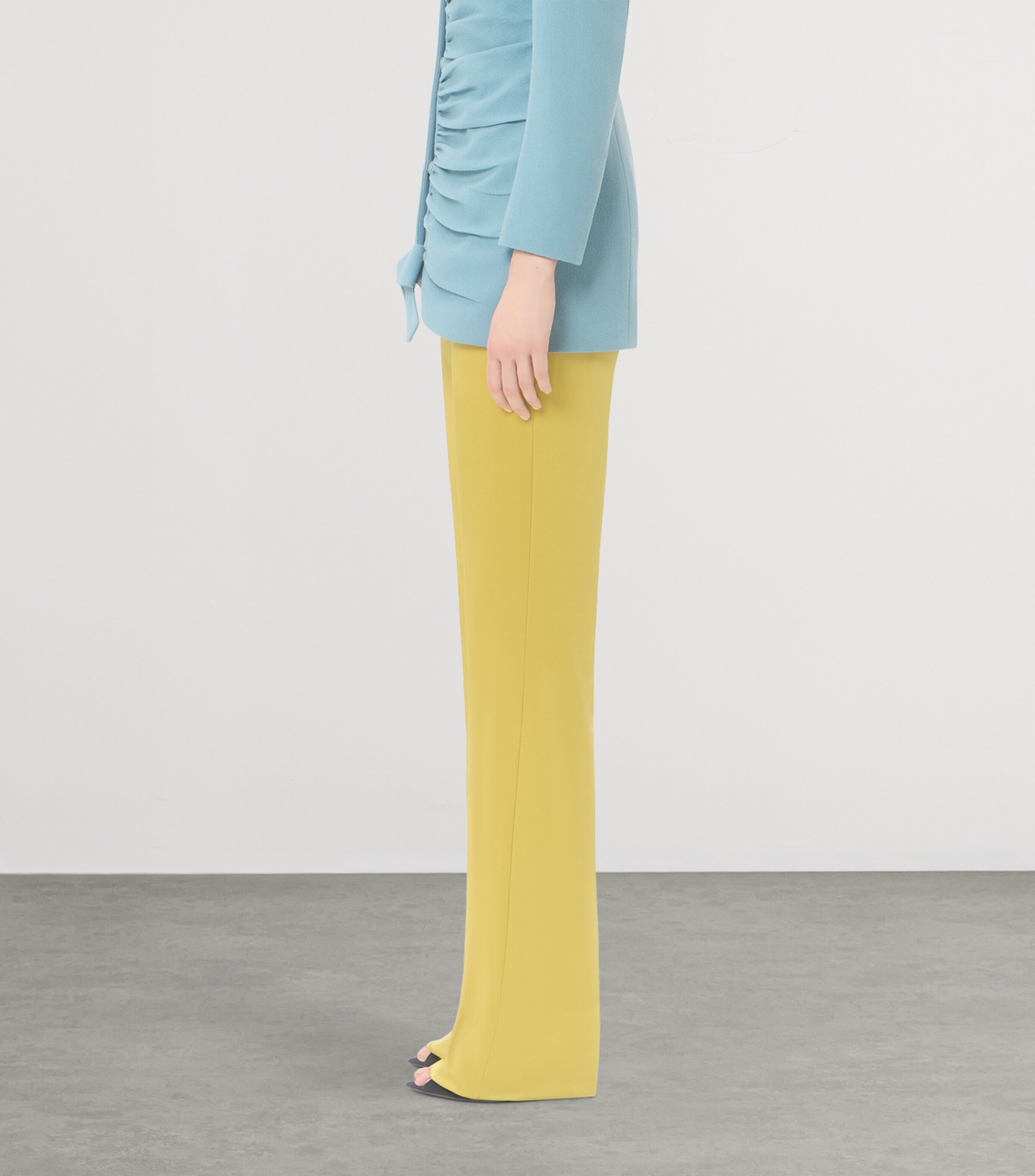 Valentino Womens Silk-Blend Straight Trousers Image 3